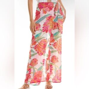 Trina Turk Women's Poppy Beach Pants Cover-Up Coastal Lightweight READ NO SIZE